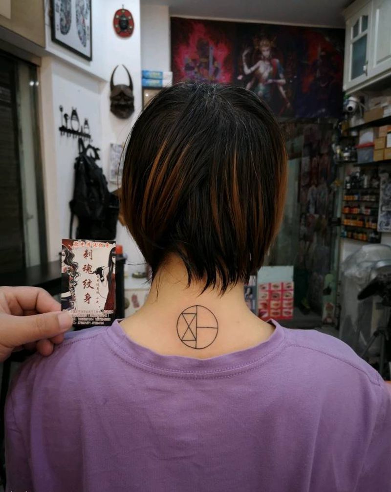 小清新纹身图片_手臂几何图腾纹身图案