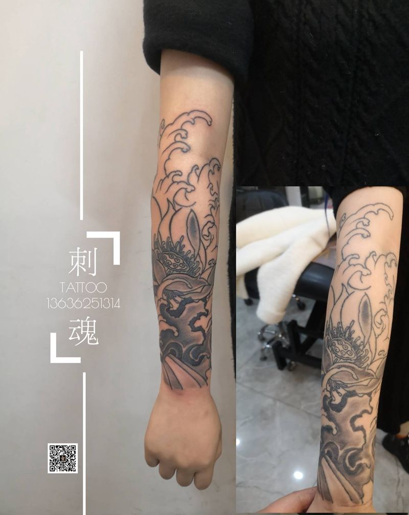 修改失败小花臂纹身图片_手臂新传统纹身图案