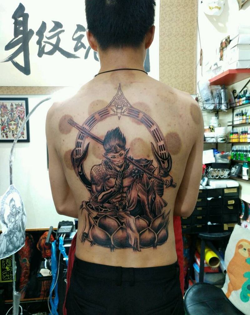 满背斗战胜佛纹身图片_背部传统宗教原创花絮生活成品纹身图案