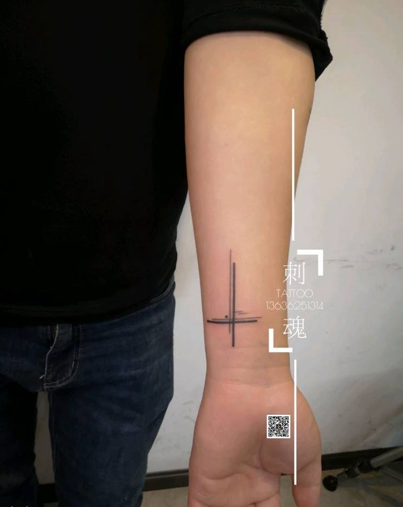 小清新纹身图片_手臂几何纹身图案