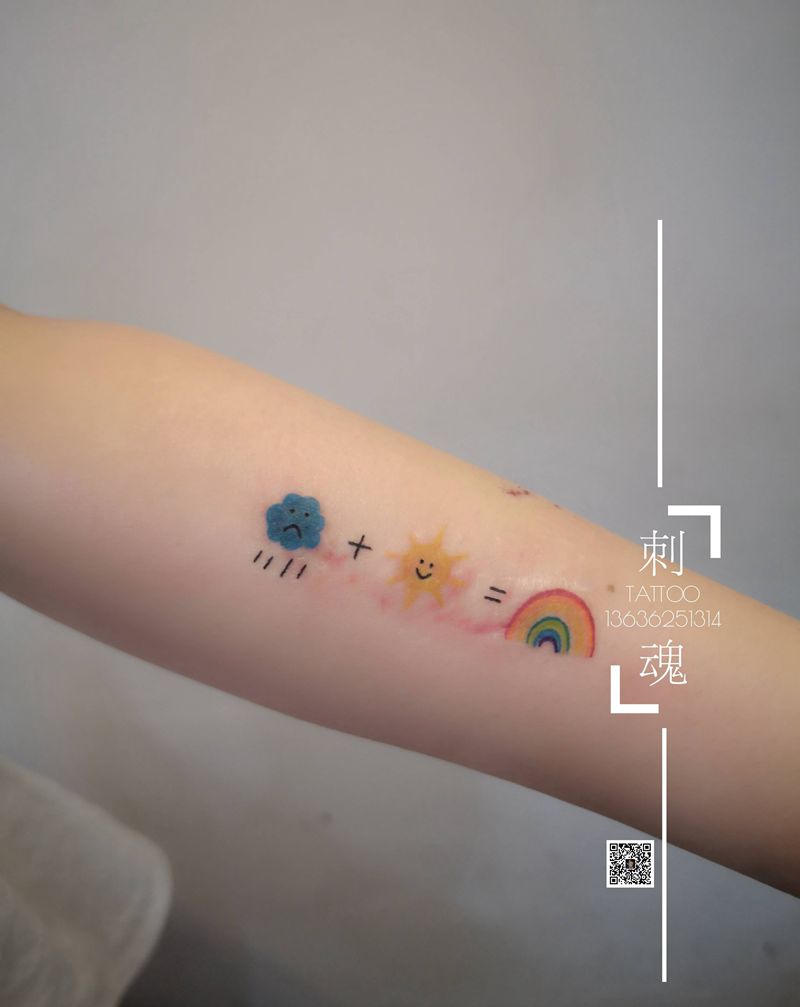 小清新纹身图片_手臂几何纹身图案