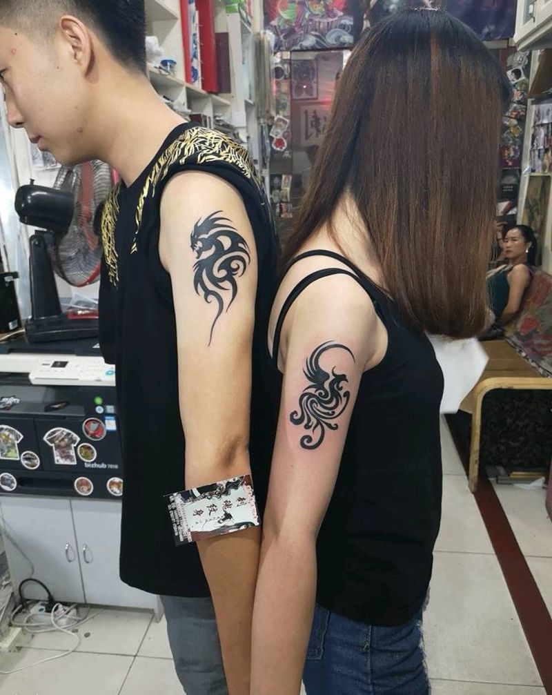 龙凤图腾纹身图片