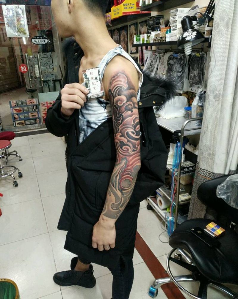 浪臂纹身图片_手臂传统静物原创花絮生活成品插画纹身图案