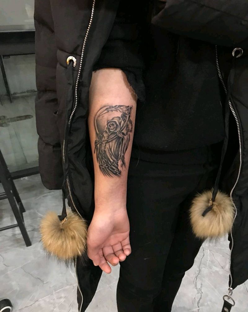 死神纹身图片_手臂纹身图案