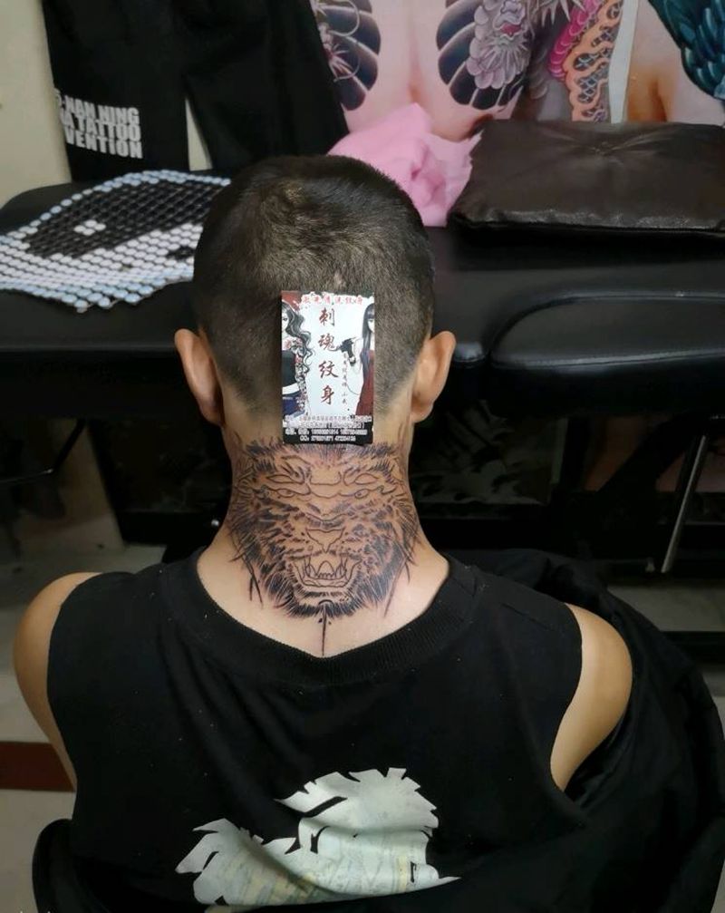 虎头，下次上色纹身图片