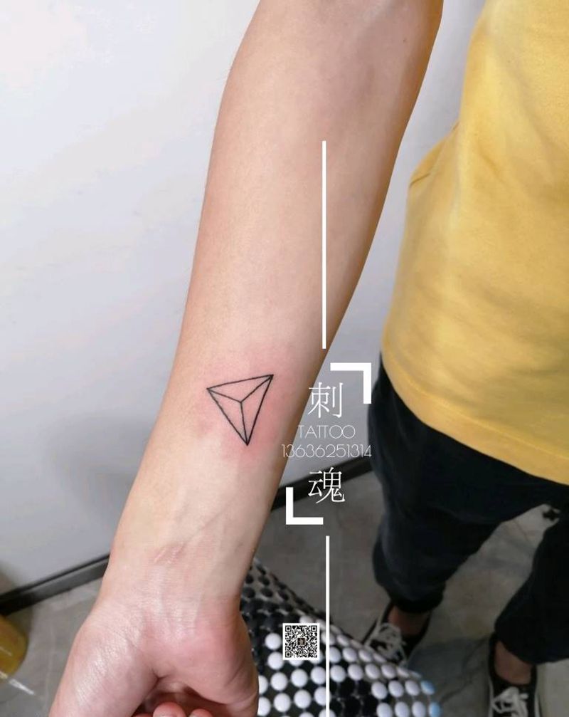 小清新一波纹身图片_手臂几何新传统纹身图案