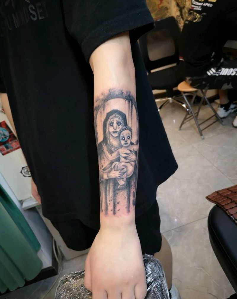 小臂暗黑系纹身图片_手臂新传统纹身图案