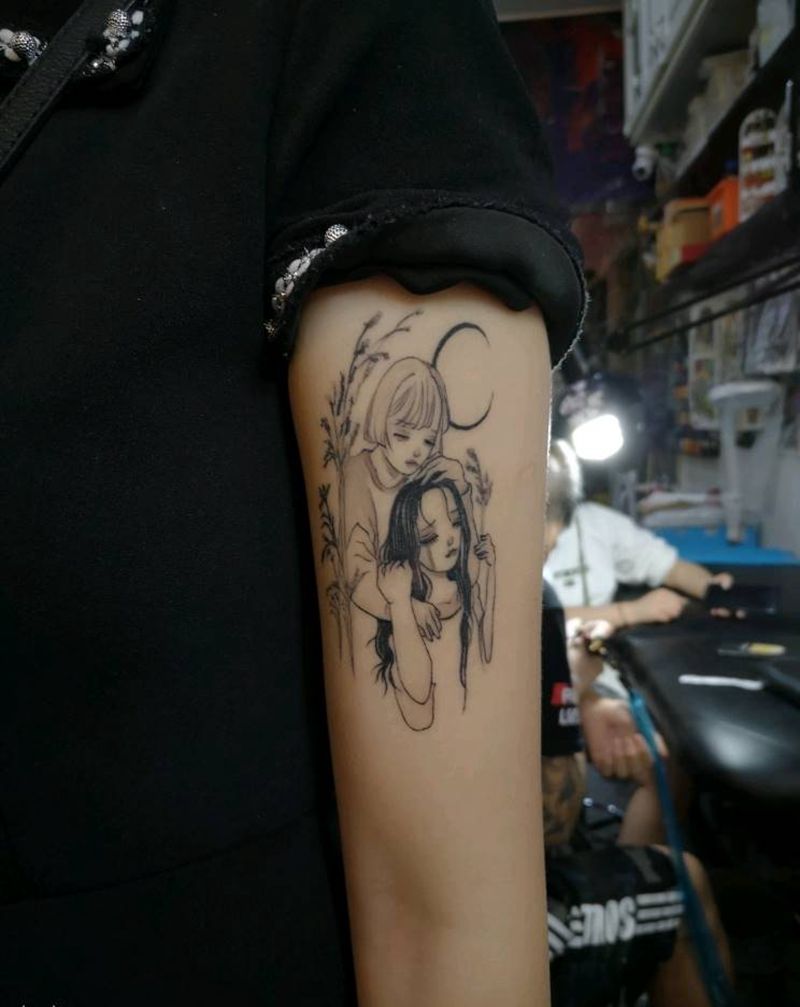 人物小清新纹身图片_手臂几何纹身图案