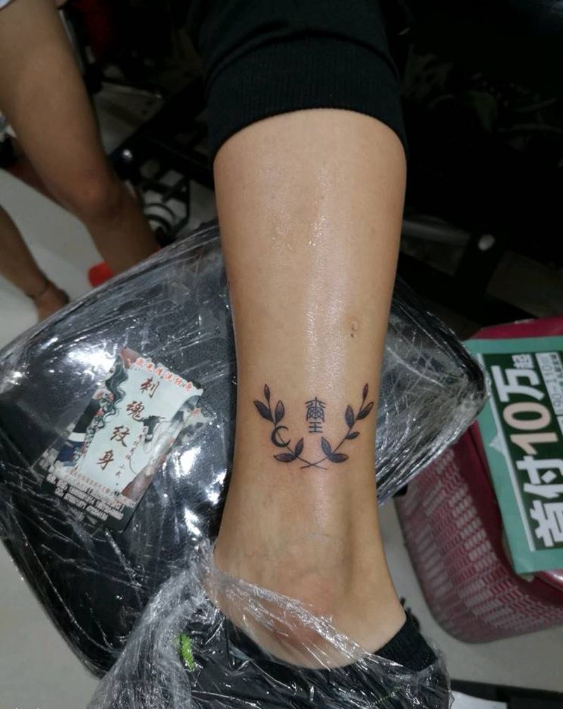 小清新纹身图片_腿部纹身图案