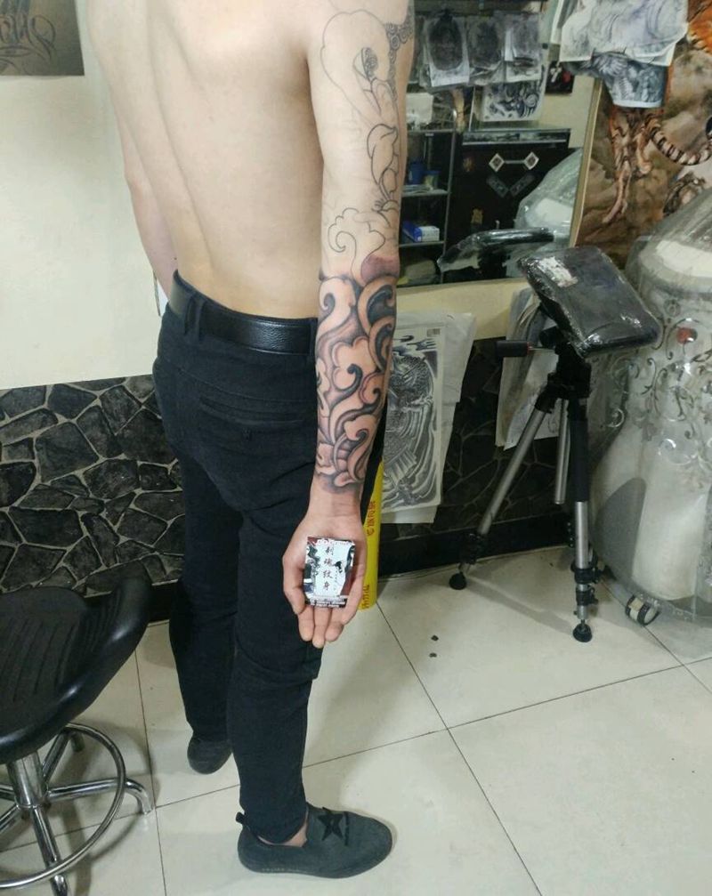 花臂佛，不动明王。纹身图片_手臂人物鬼神宗教纹身图案