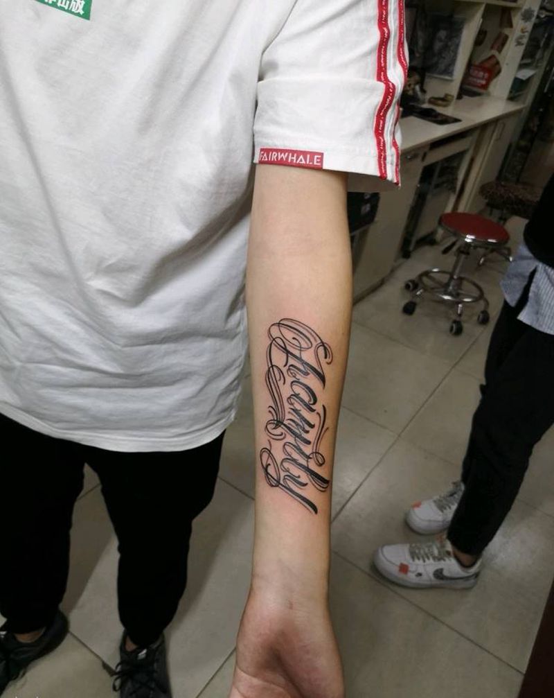 花体字纹身图片