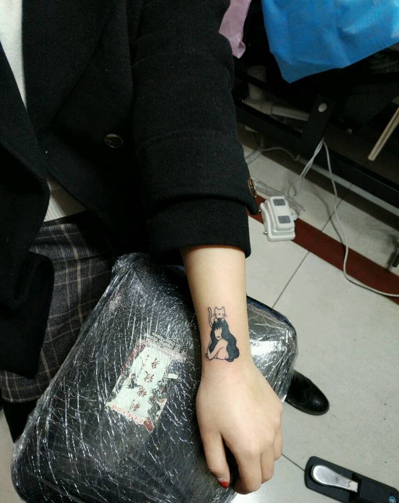 小清新美女纹身图片_手臂传统人物原创花絮生活成品纹身图案