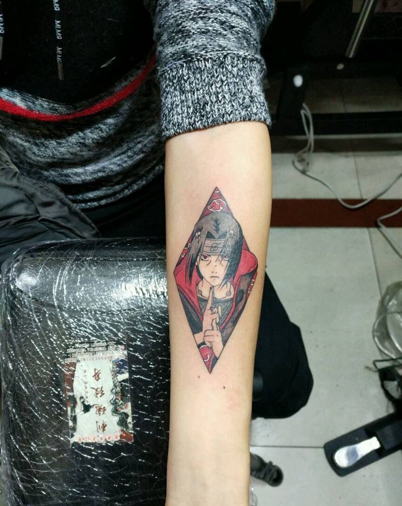 宇智波鼬纹身图片_手臂传统人物原创花絮生活成品手稿纹身图案