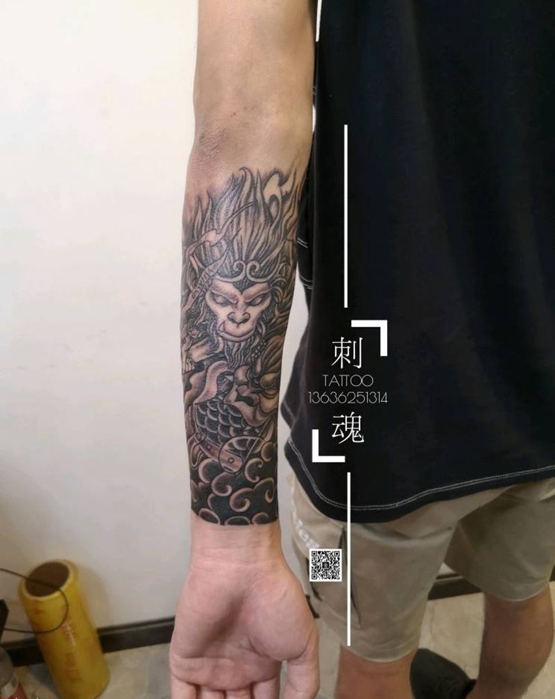 衔接小臂纹身图片_手臂新传统纹身图案