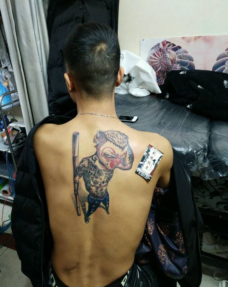 社会猴纹身图片_背部传统鬼神宗教原创花絮生活成品纹身图案