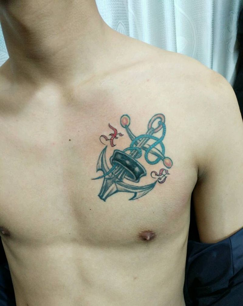 旧纹身遮盖修改纹身图片_胸部传统图腾原创花絮生活成品纹身图案