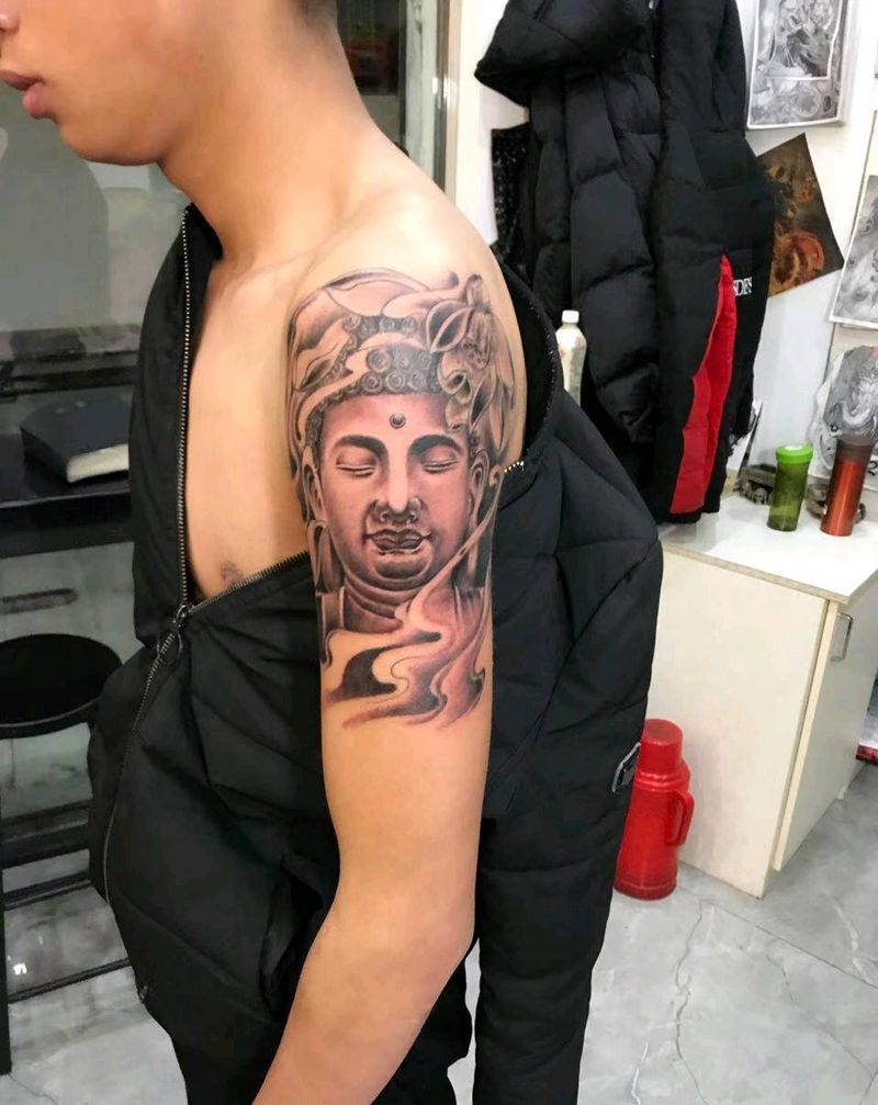 大臂佛纹身图片