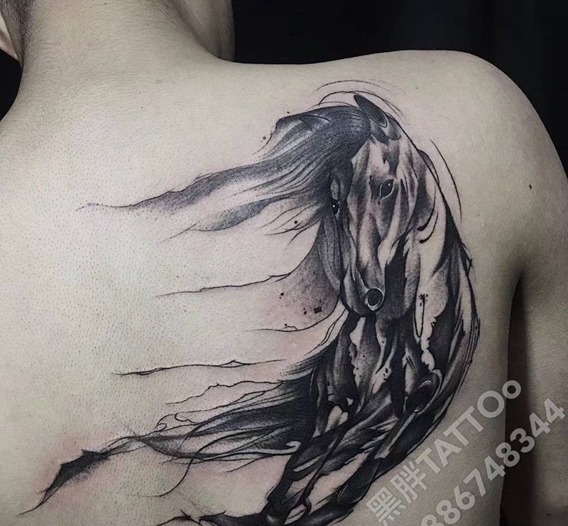 马纹身图片