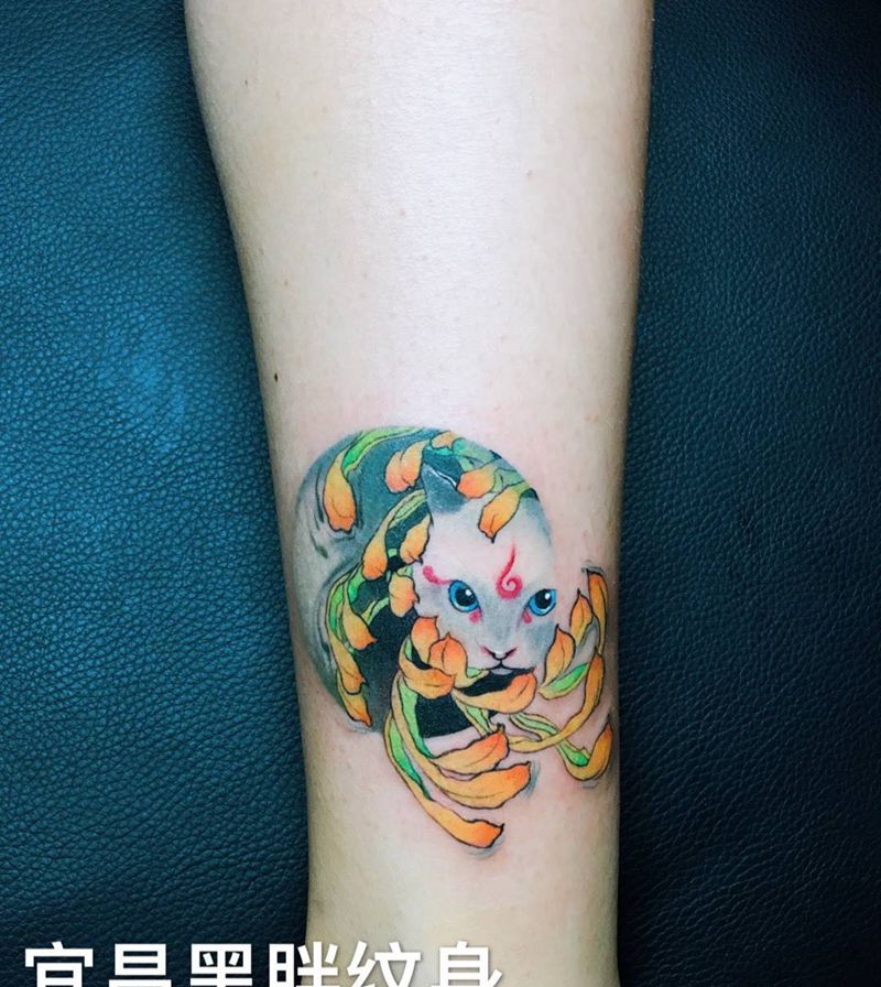 小花猫纹身图片