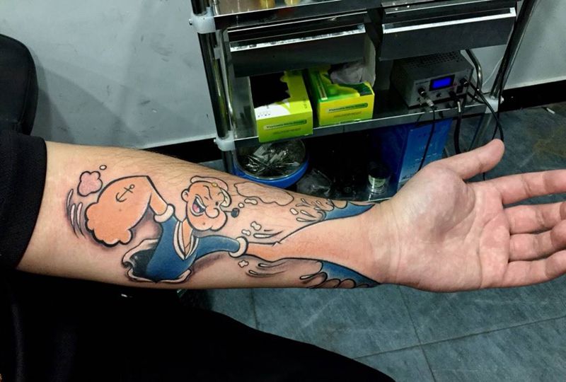 大力水手纹身图片