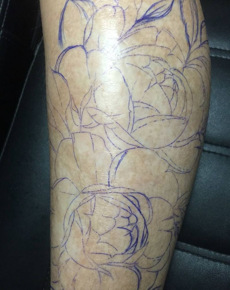 遮盖疤痕的花纹身图片