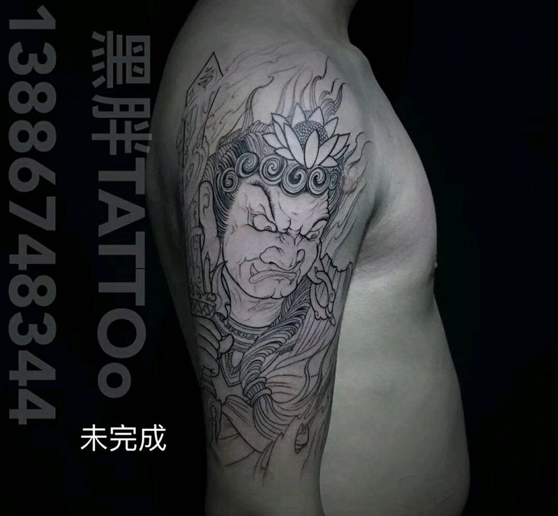 不动明王纹身图片