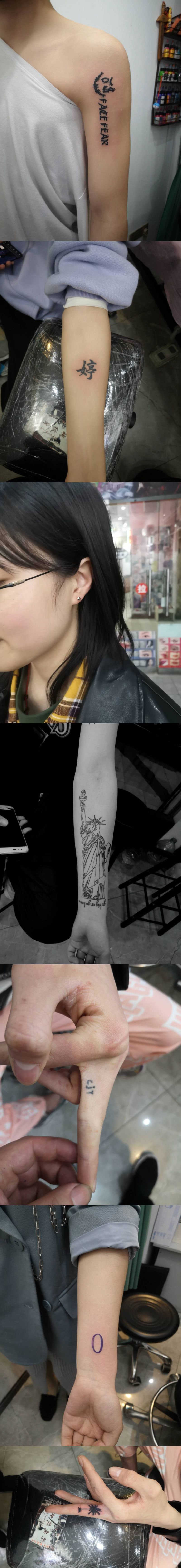 近期作品纹身图片_手臂新传统纹身图案