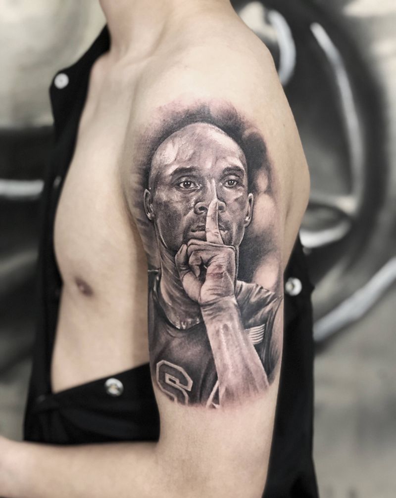 科比纹身图片_手臂欧美写实纹身图案