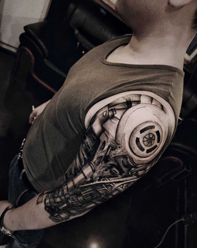 机械臂纹身图片_机械臂纹身图案
