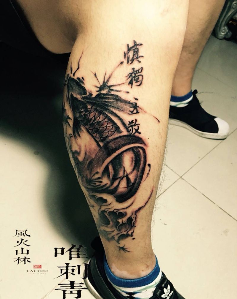 水墨風纹身图片