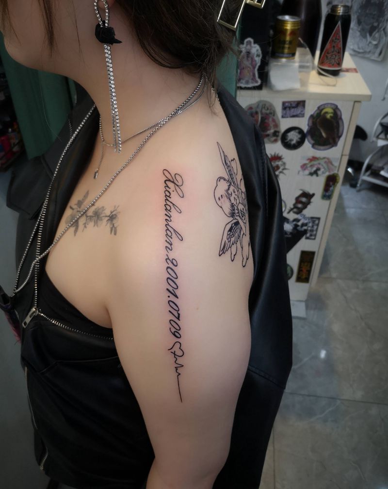 刺魂纹身作品更新纹身图片_肩部几何纹身图案