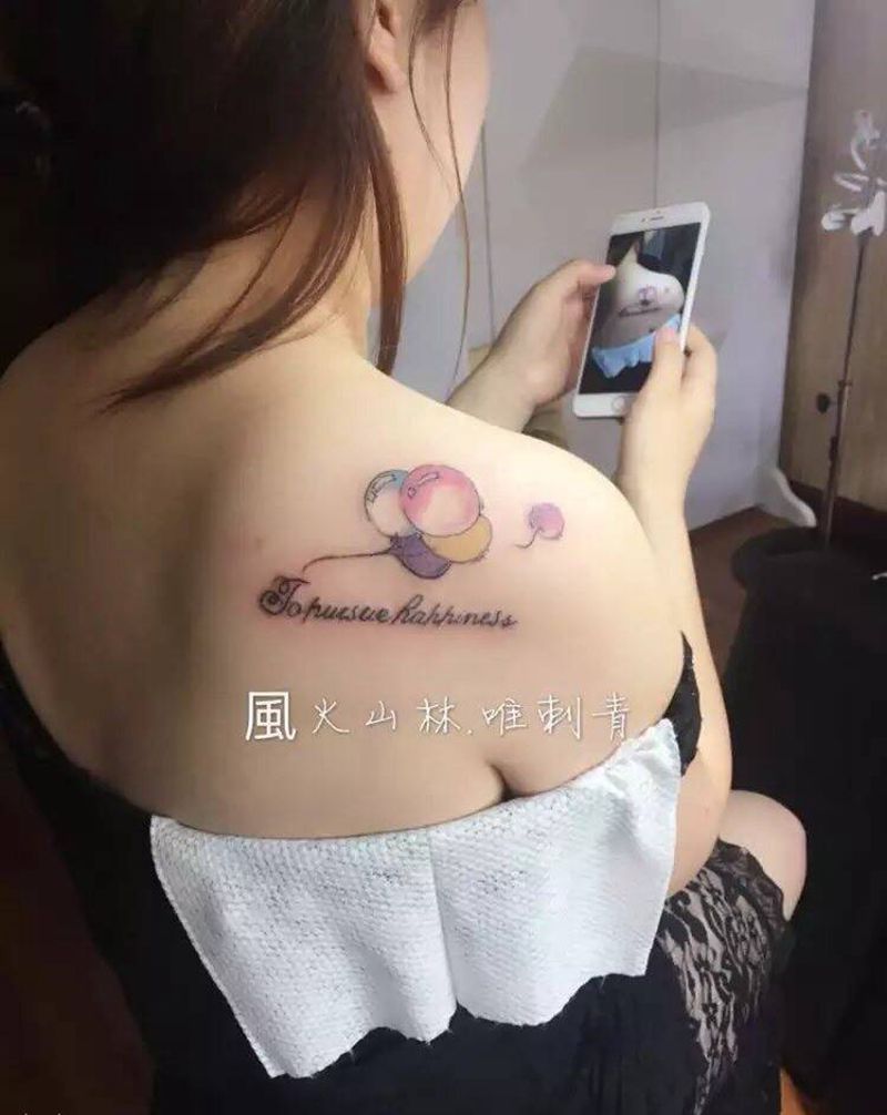 彩色气球纹身图片