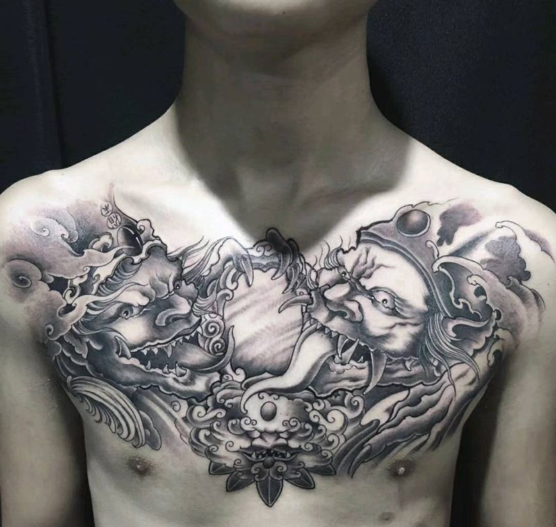 黑白无常纹身图片