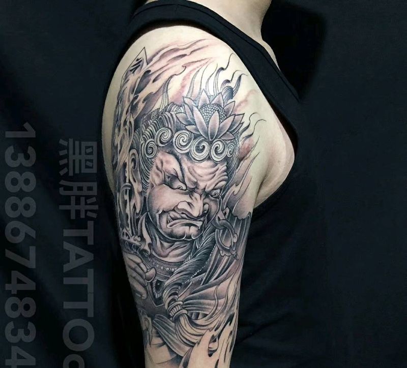 不动明王纹身图片