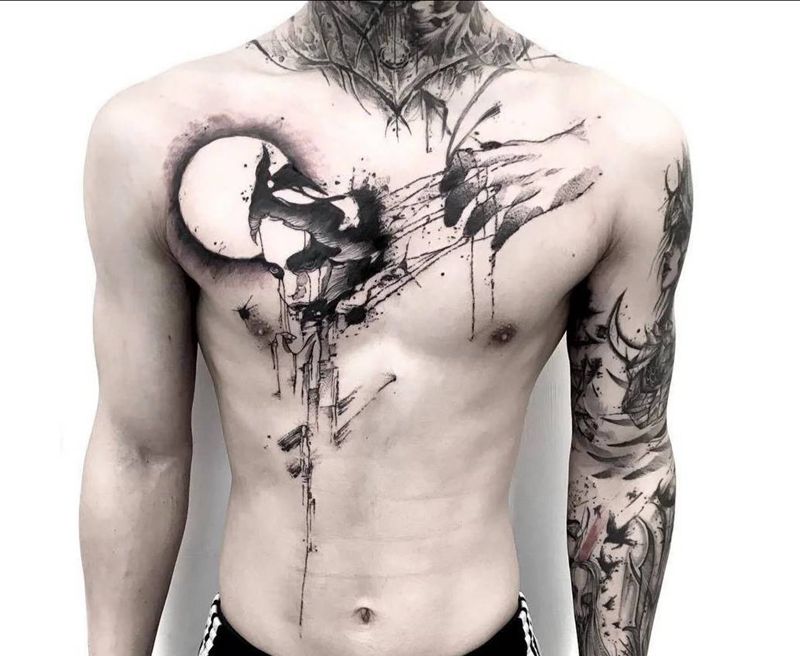 暗黑纹身图片_泼墨纹身图案