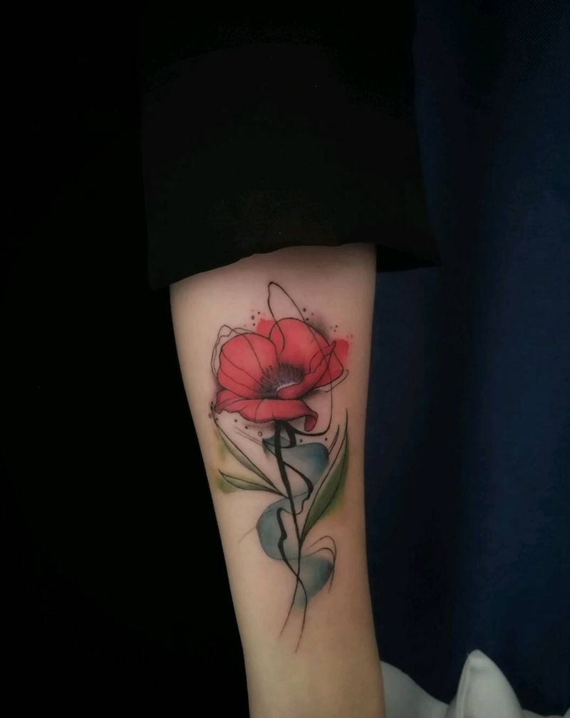 水彩纹身图片_手臂纹身图案