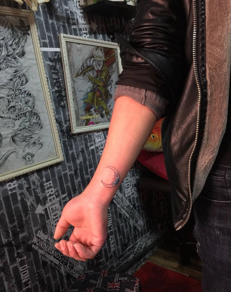 月亮花纹身图片