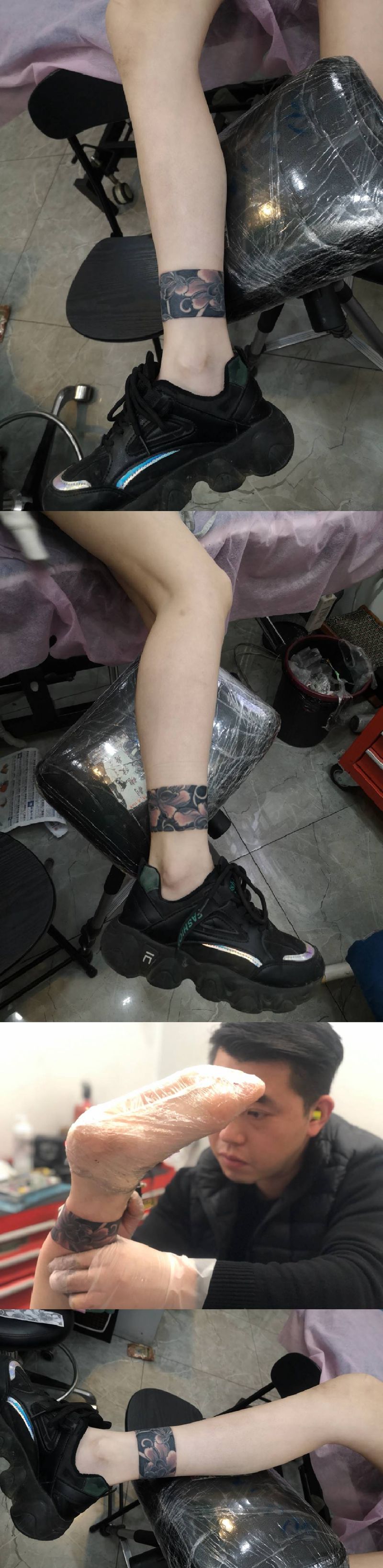 脚环纹身图片_腿部图腾纹身图案