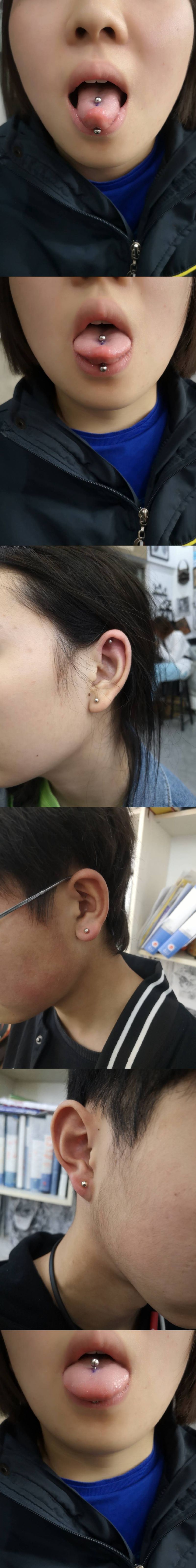 近期穿孔纹身图片_穿孔舌钉耳钉纹身图案