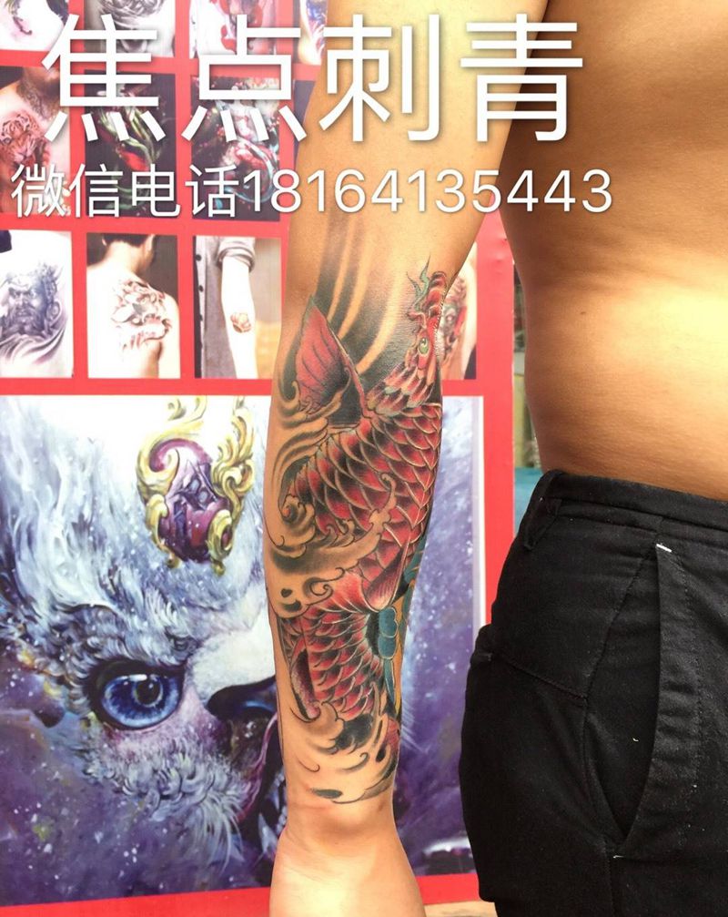 鱼纹身图片_云梦孝感传统成品纹身图案