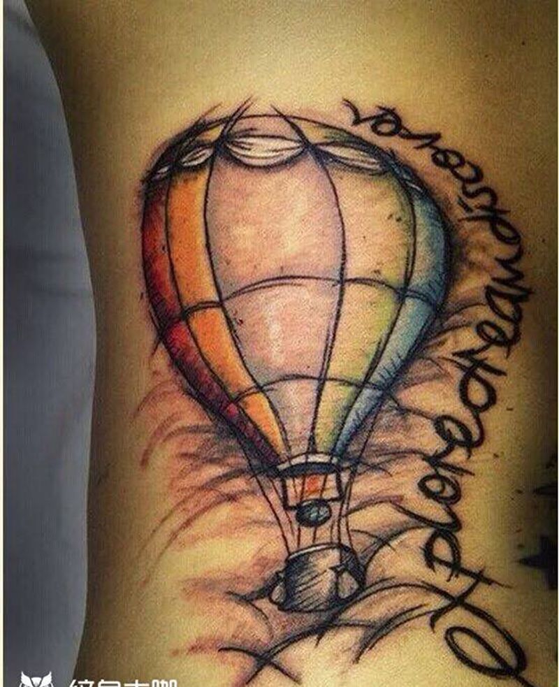 笔触热气球纹身图片