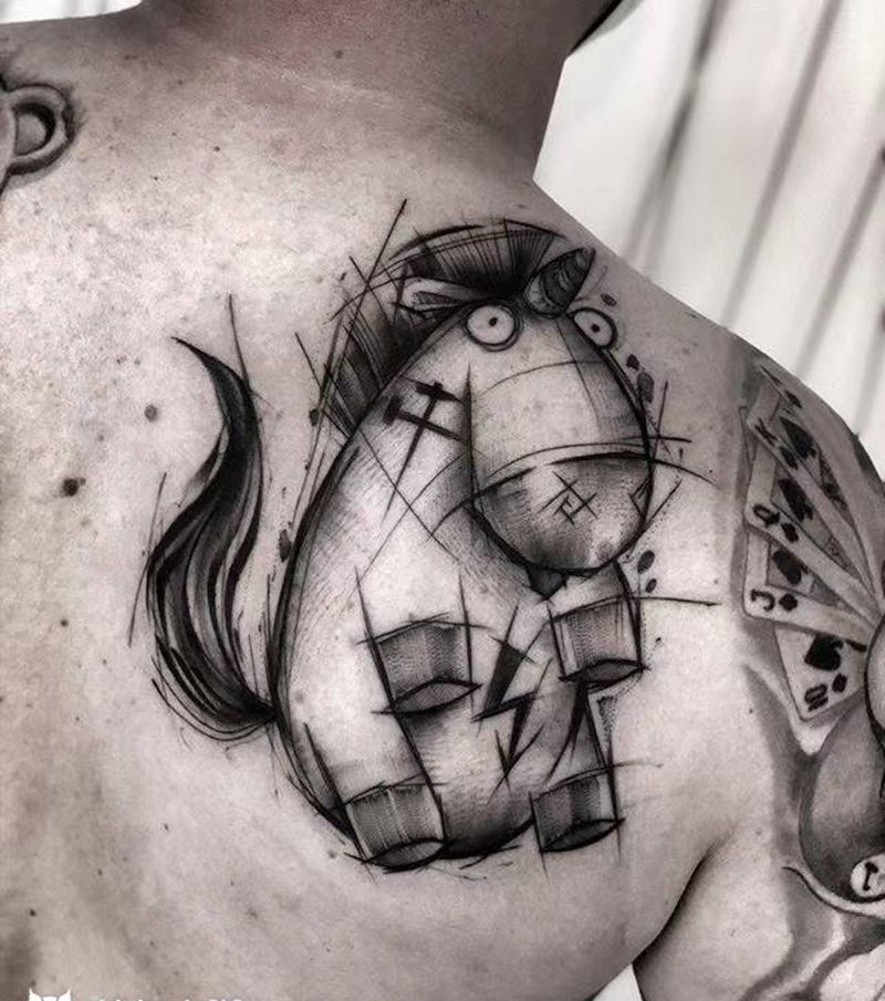 近期作品纹身图片_手臂新传统纹身图案