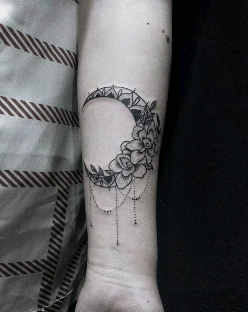 月亮花纹身图片