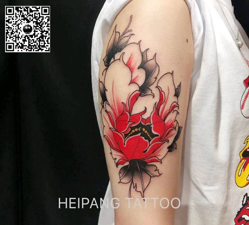 牡丹纹身图片_手臂纹身图案