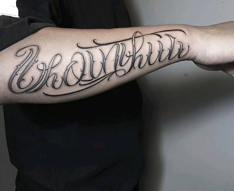 花体英文纹身图片