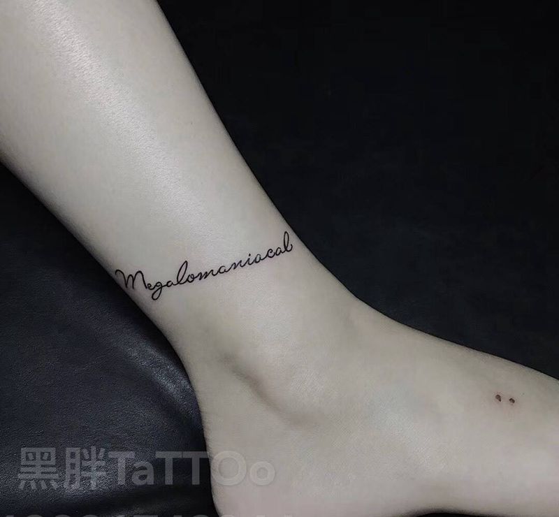 脚踝英文纹身图片