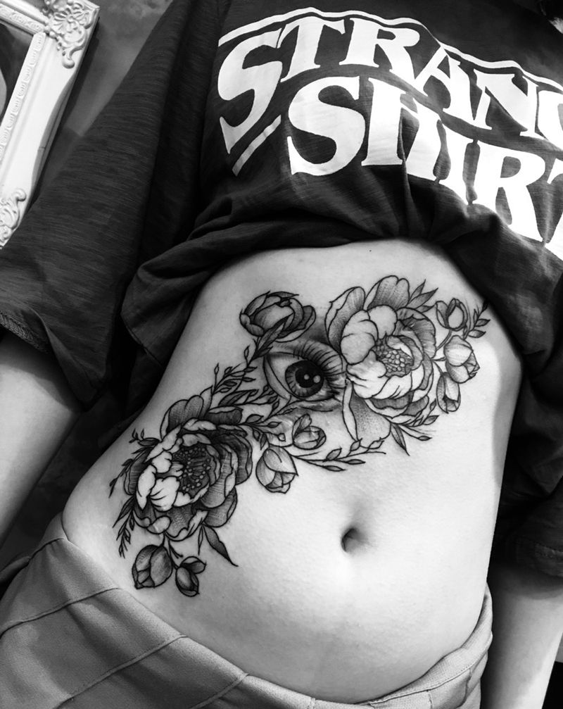 素花遮盖纹身图片