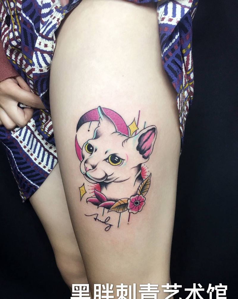猫纹身图片
