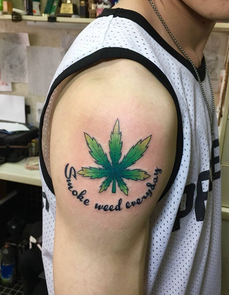 叶子纹身图片_成品手臂欧美植物荆州天之文天之文刺青纹身图案