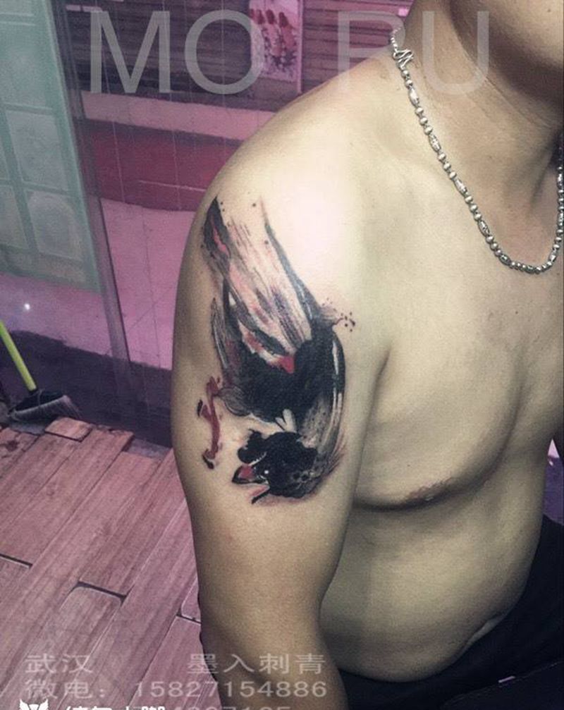 水墨风...纹身图片